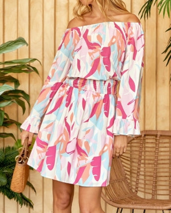 Feather Printed Dress