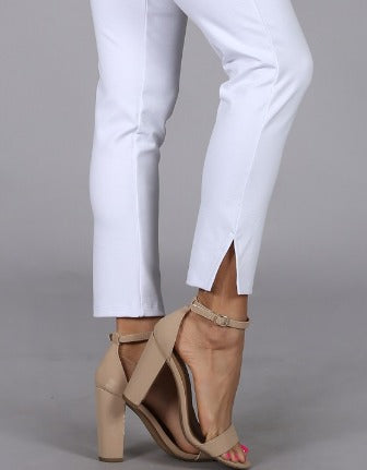 Capri White Ponte Fabric Pants