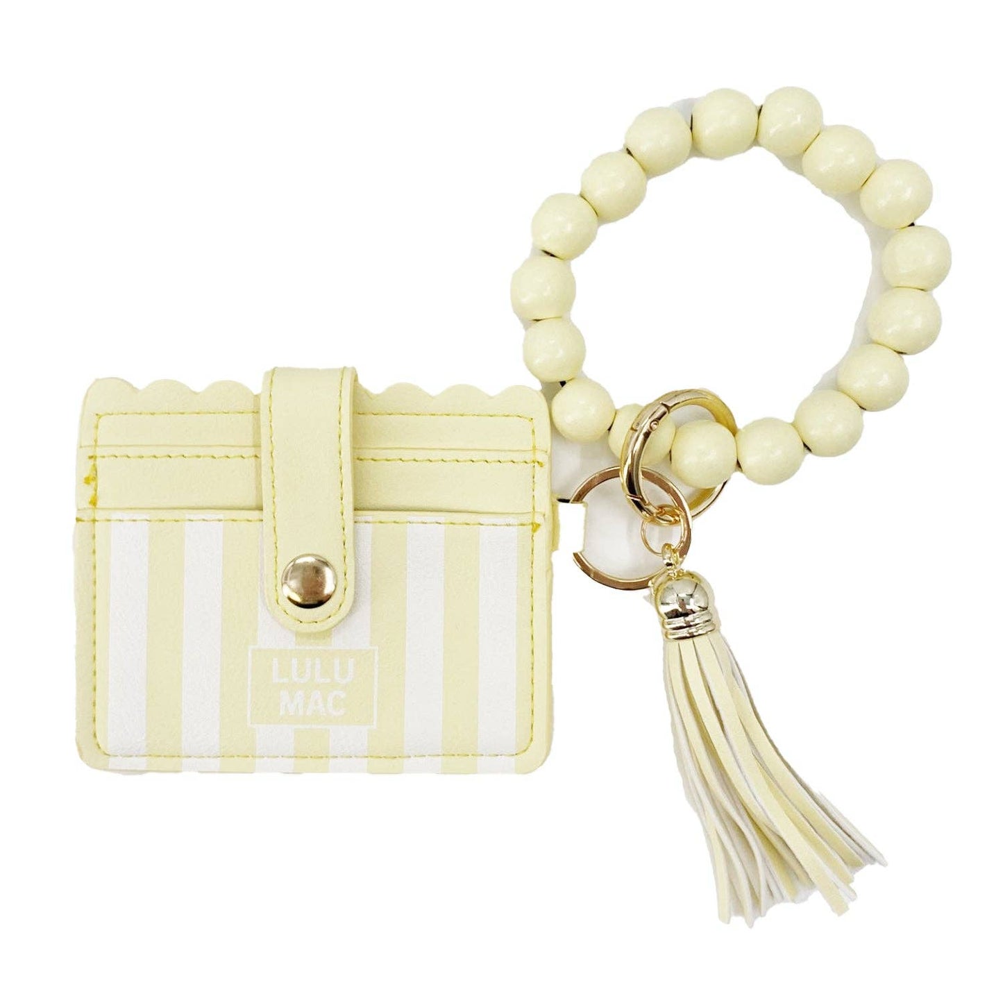 Lulu Mac Wristlet ID Wallet Yellow Stripe Darby