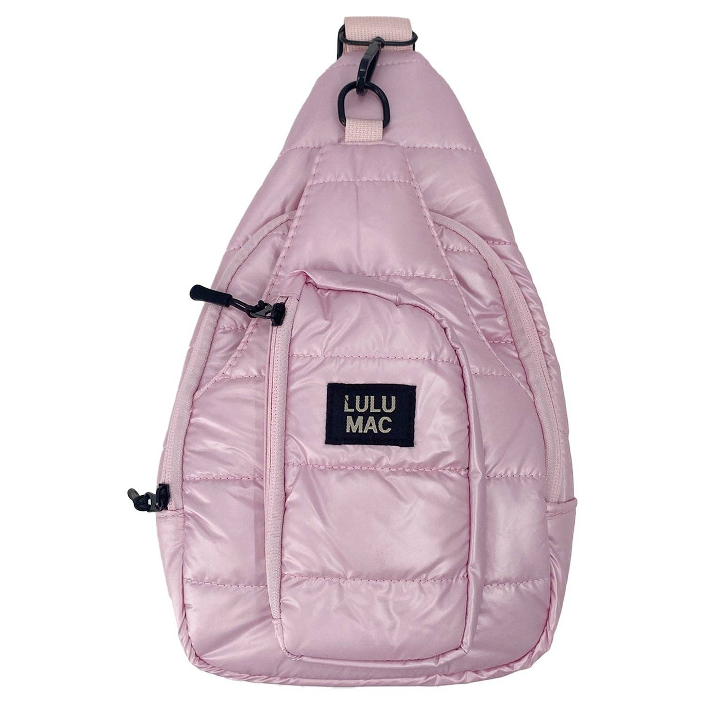 Lulu Mac Puffer Matallic Sling Bag-Rose Gold