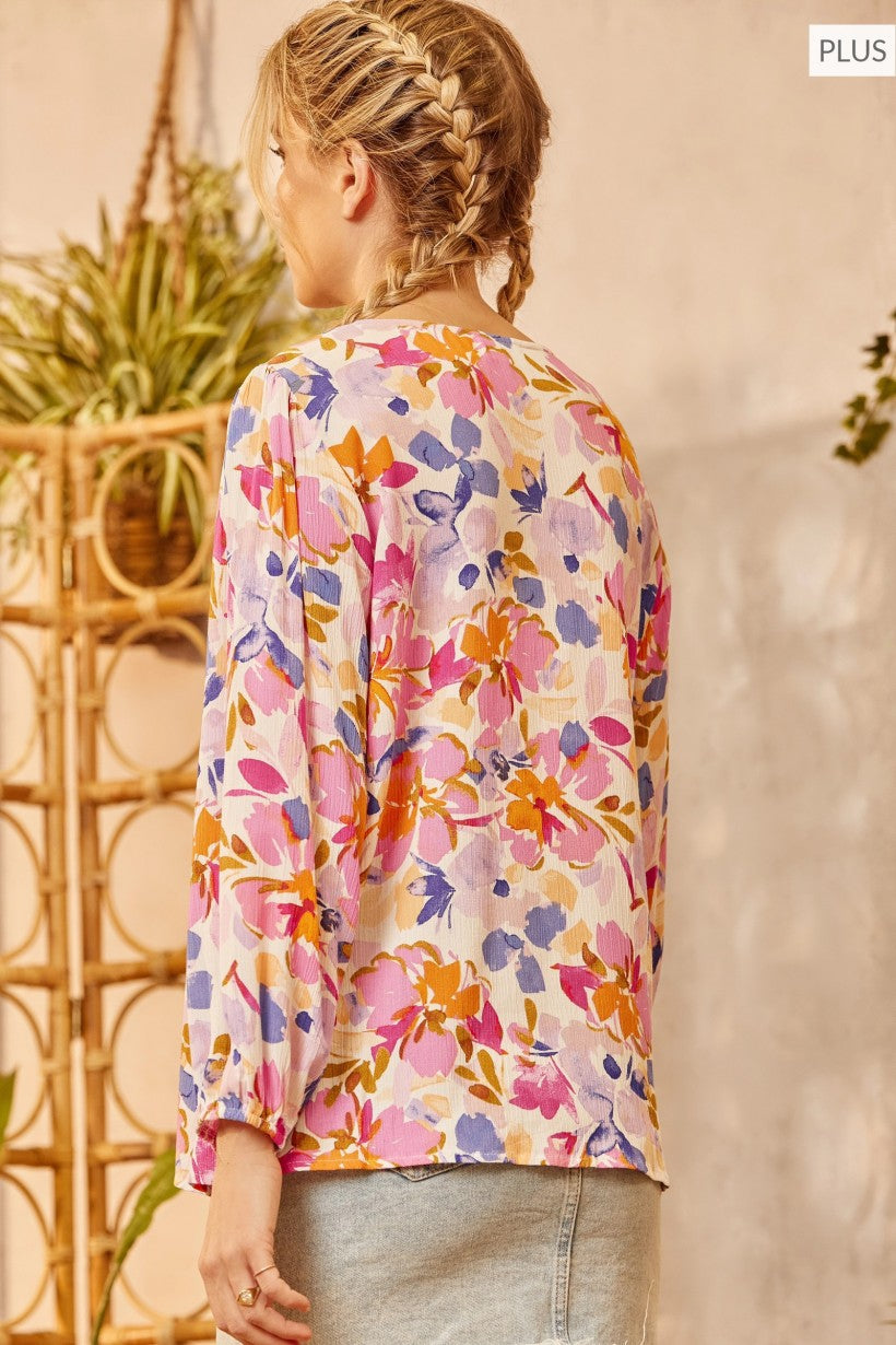 Plus Printed Top