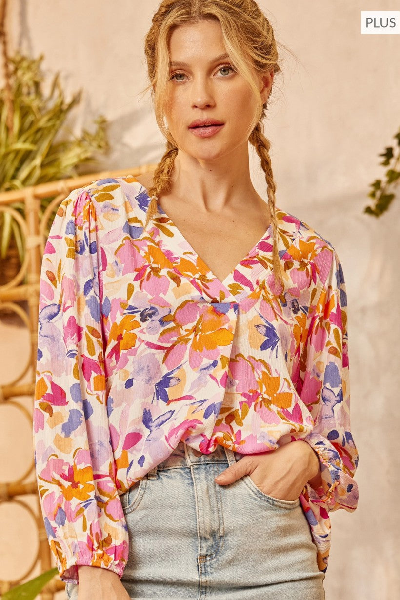 Plus Printed Top