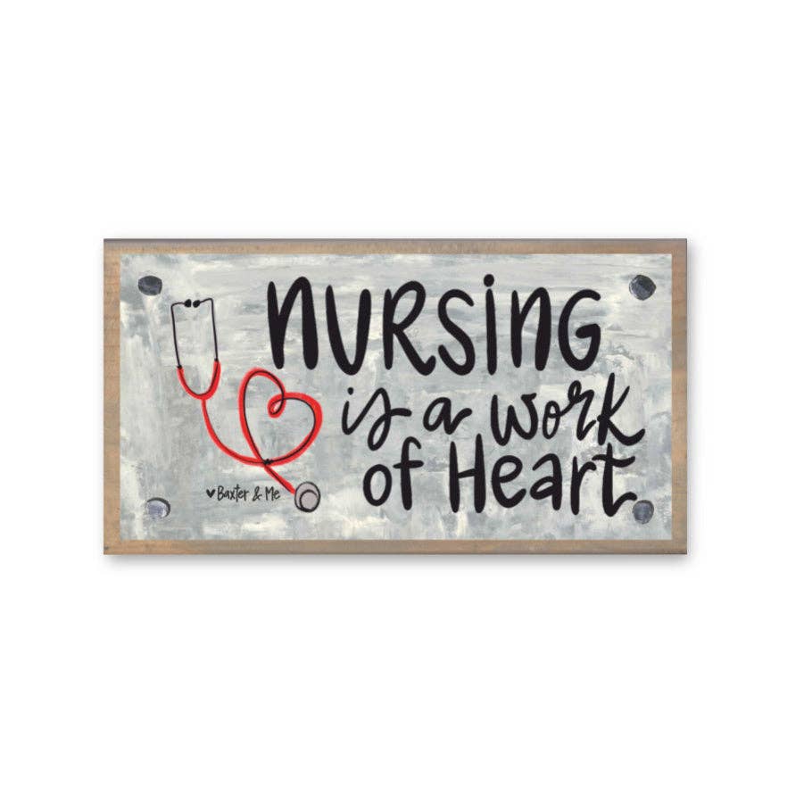 Nurse Work of Heart Driftwood Happy Block