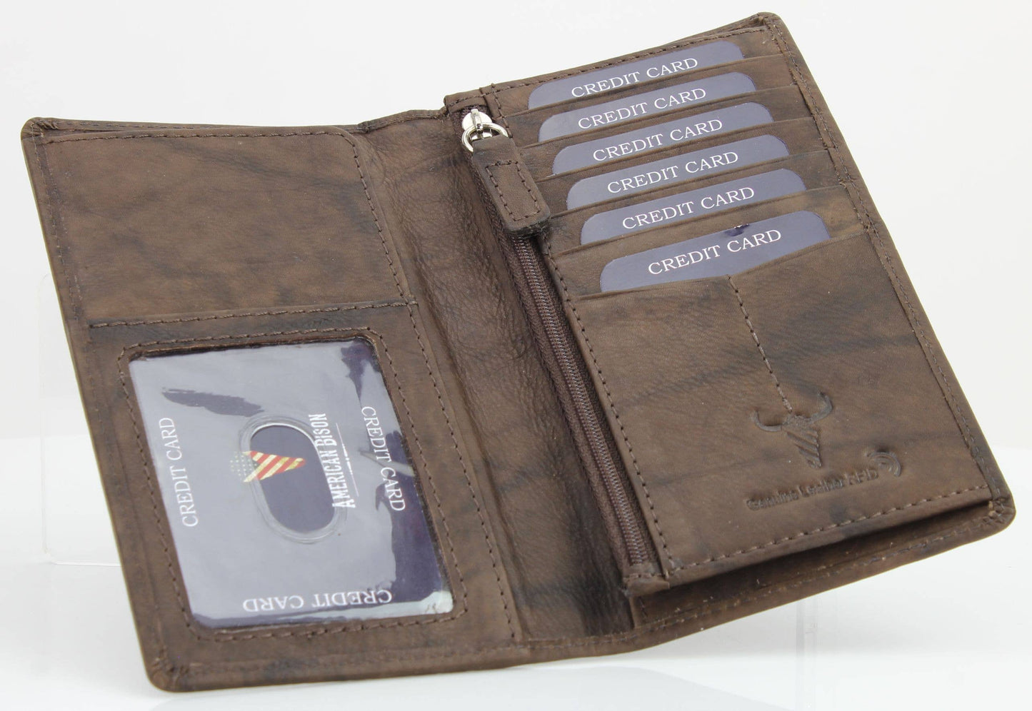 Oil Pull Up Rodeo Bifold Wallet Brown