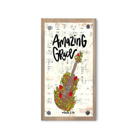 Amazing Grace Guitar Driftwood Happy Block