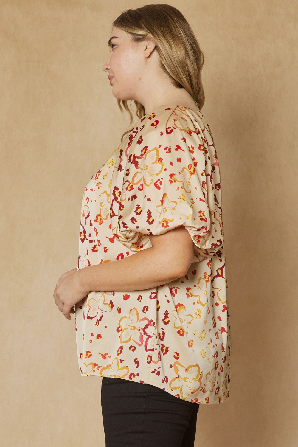 Plus Satin Fall top