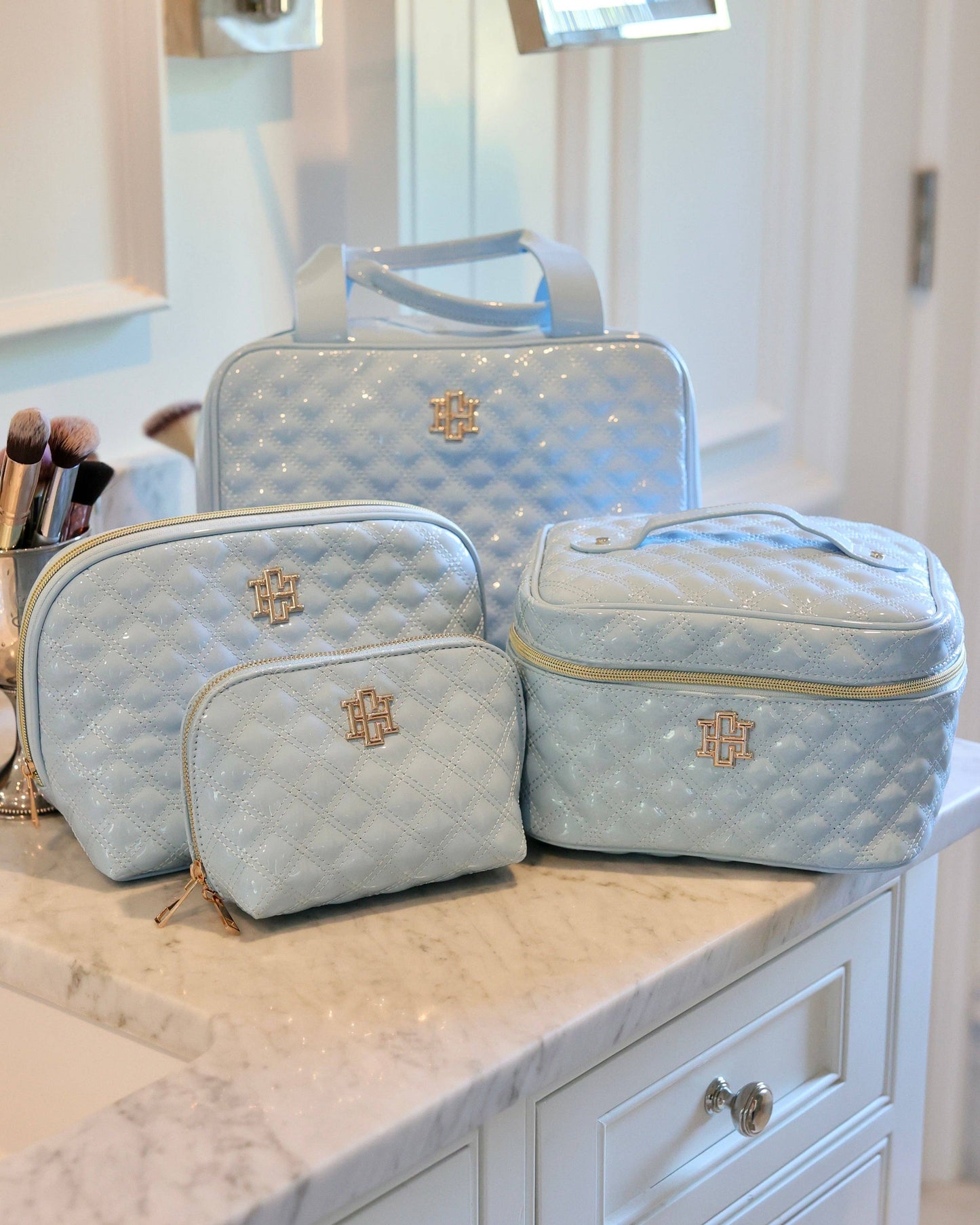 Caroline Hill Small Pouch Light Blue