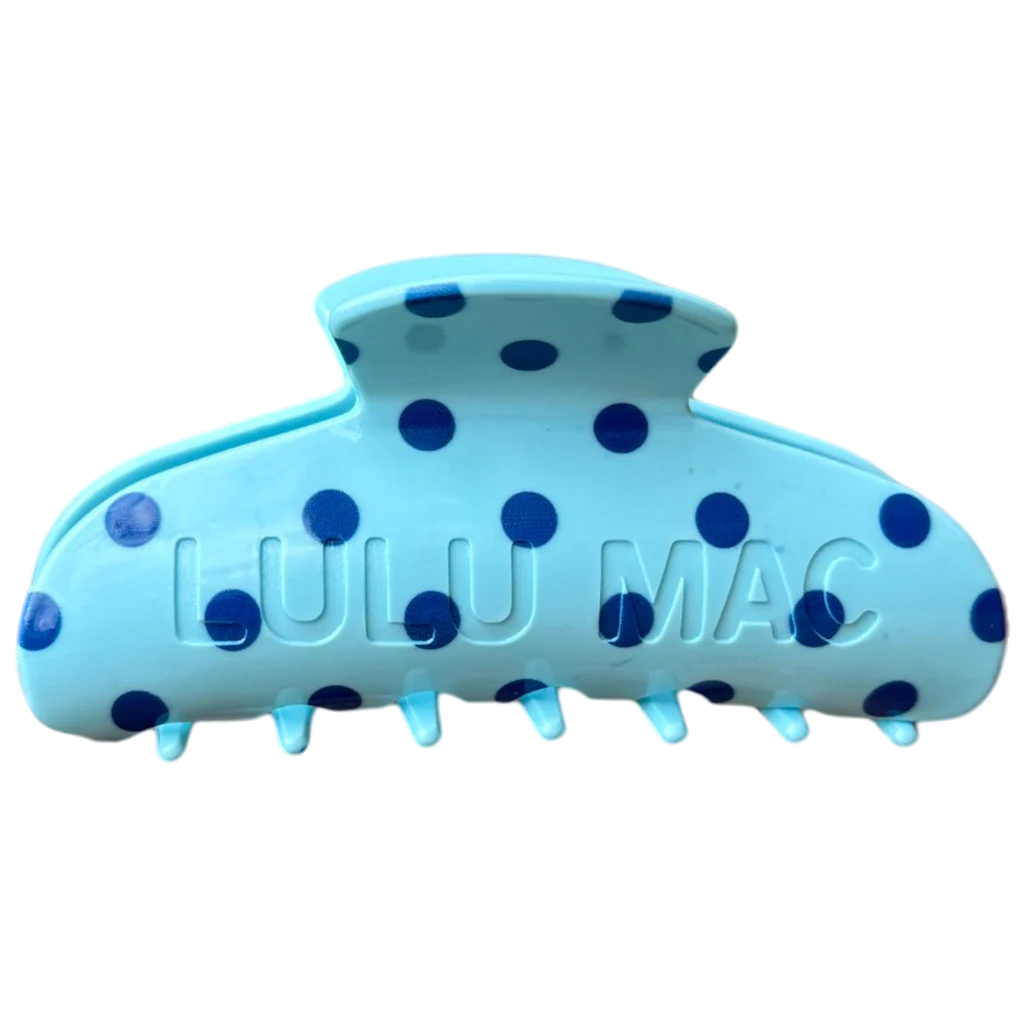 Lulu Mac Clip, Blue/Dk Blue Dots