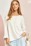 Plus Sweater Tunic Top Ivory