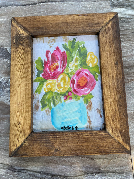 Baxter & Me- Blue Floral Vase