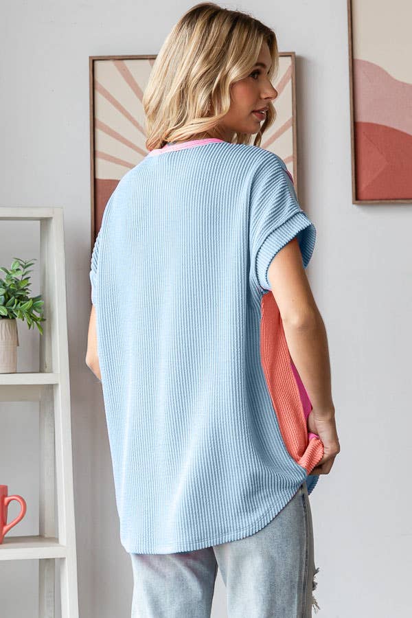 Plus Women's Ribbed Twist Top