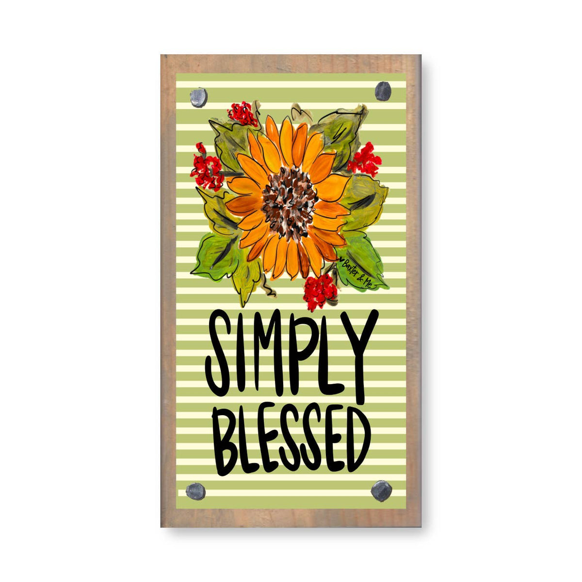 Simply Blessed Driftwood Happy Block