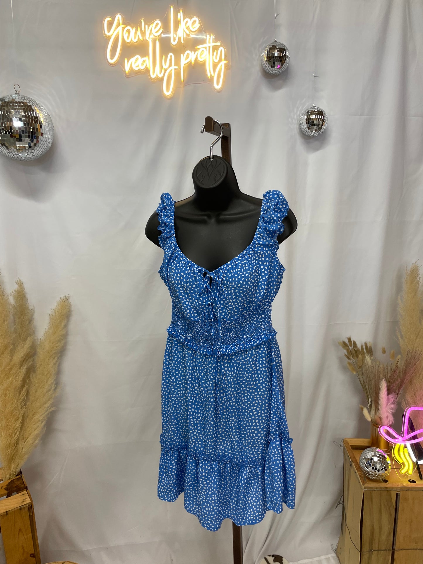 Blue Teardrop Pattern Sundress