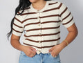 Striped Sweater with Gold Buttons