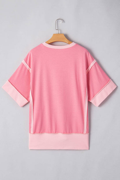 Plus Two Tones Patchwork Half Sleeve
