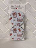 Farmer's Market Jam and Jellies Car Coasters : Blue stripe