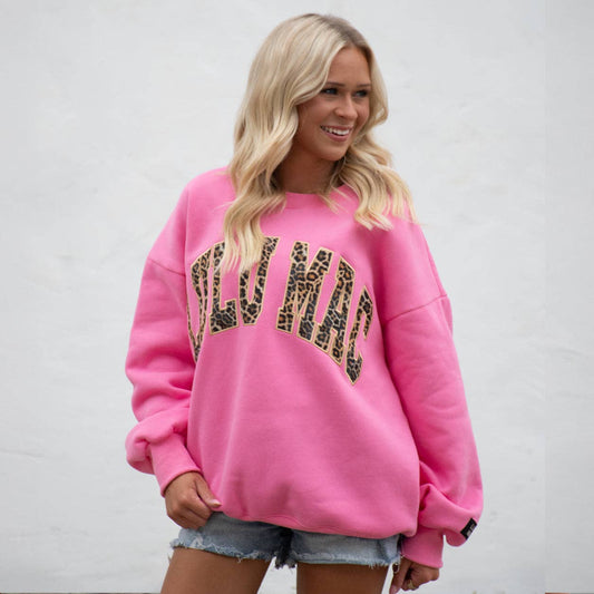 Lulu Mac Bubblegum/Leopard Sweatshirt