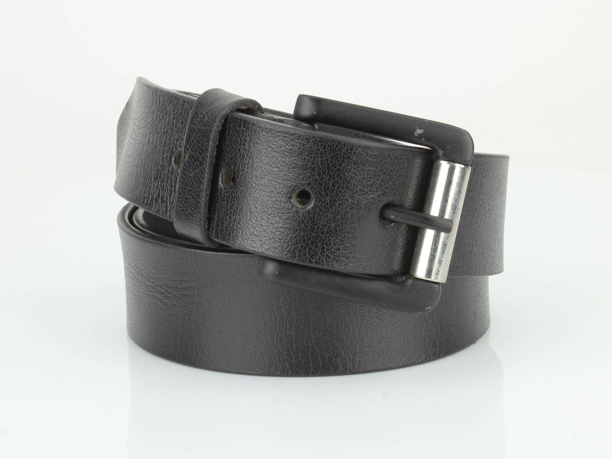 Full Grain Leather Belt with Bison Medallion Brown