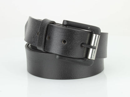 Full Grain Leather Belt with Bison Medallion Brown