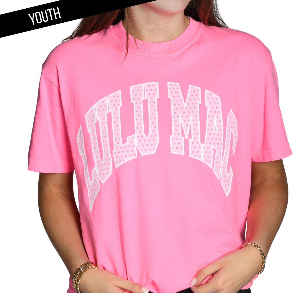 Lulu Mac Kids Dot Neon Pink Tee