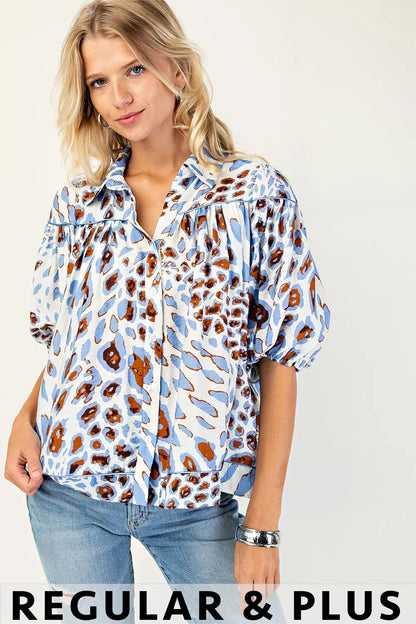 Plus Leopard Print Top