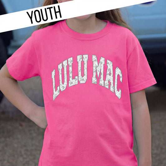 Lulu Mac Kids Camo Neon Pink Tee