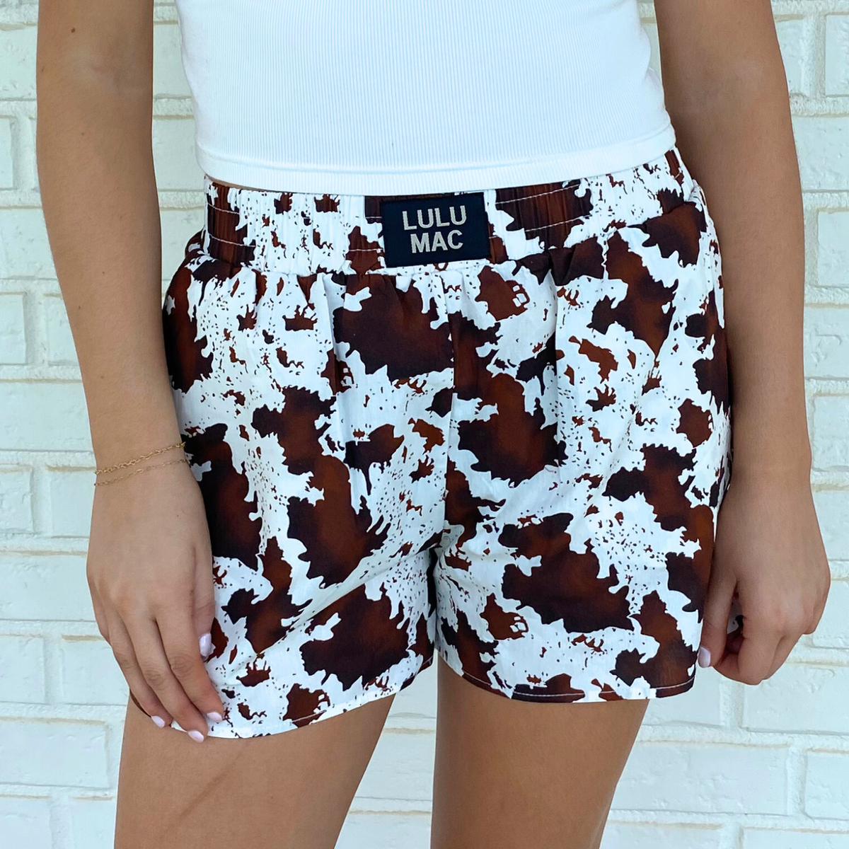 Lulu Mac Cow Print Shorts