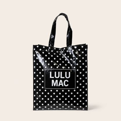 Lulu Mac Tote, Black/White Dots