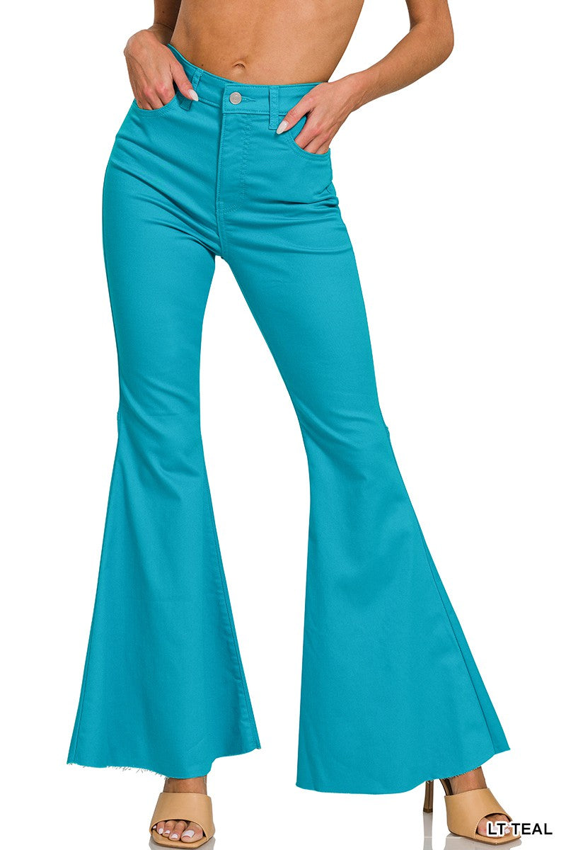 High Rise Flared Pants Light Teal