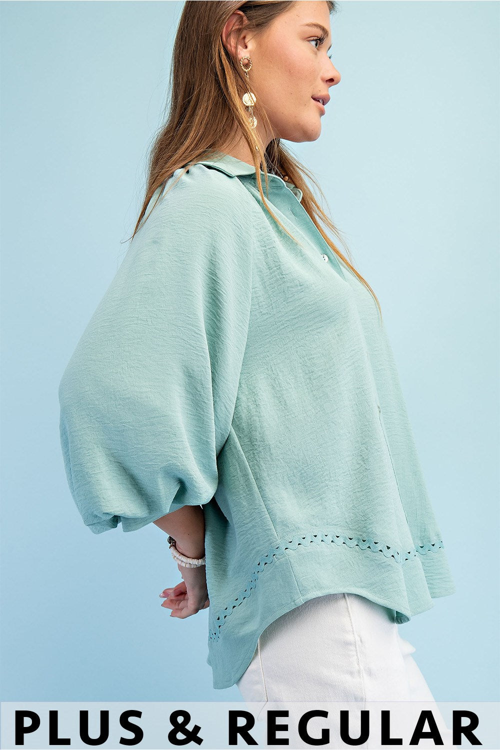 Balloon Sleeve Button Down
