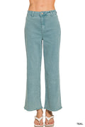 Acid Washed Wide Pants Teal