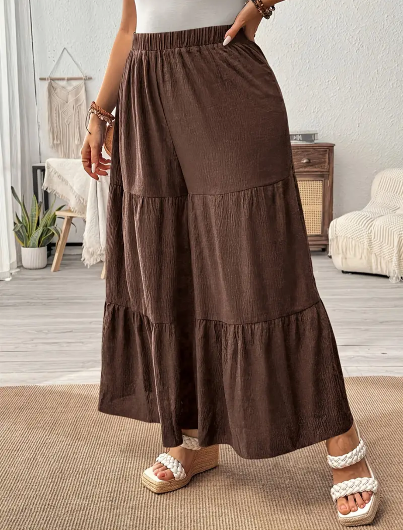Plus Tiered Flowey Pants