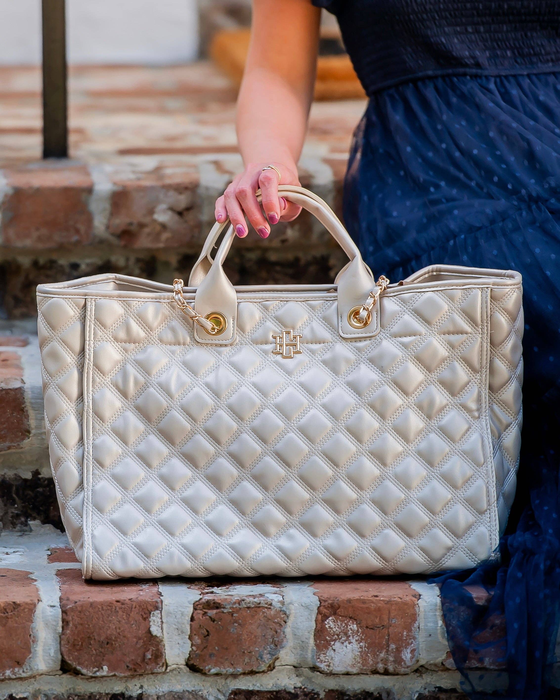 Caroline Hill Melissa Tote Bag Pearl