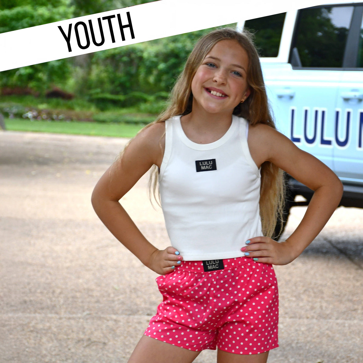 Lulu Mac Youth Hot Pink Mini Polka Dot Shorts