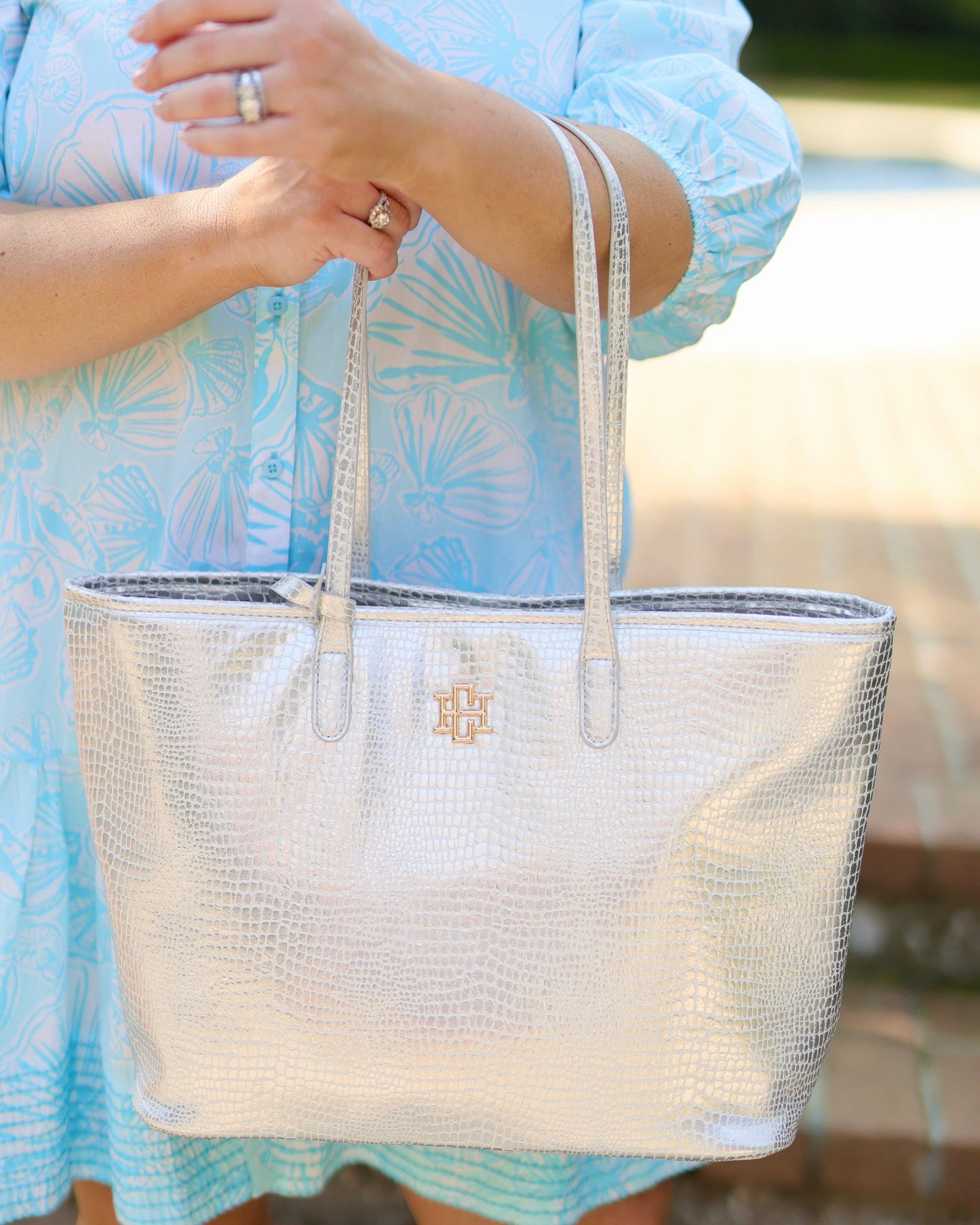 Caroline Hill Sheffield Tote Silver