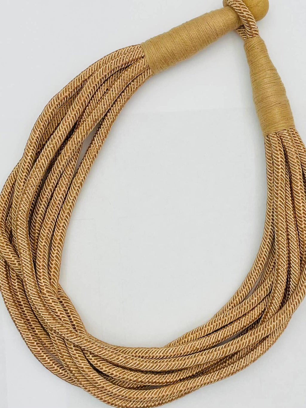 "Original" Slub 8-Strand Necklace (tan) NK189