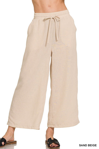 Cropped Pants Sand Beige