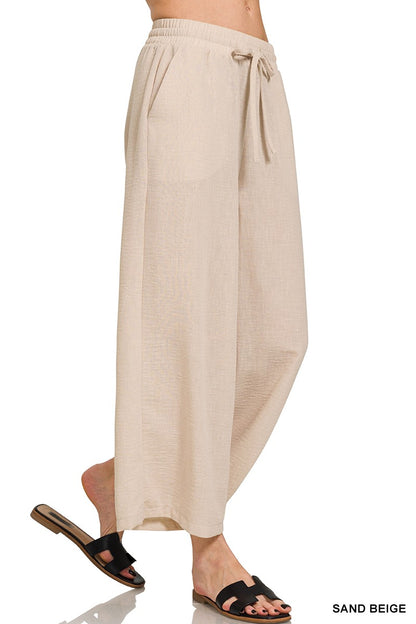 Cropped Pants Sand Beige