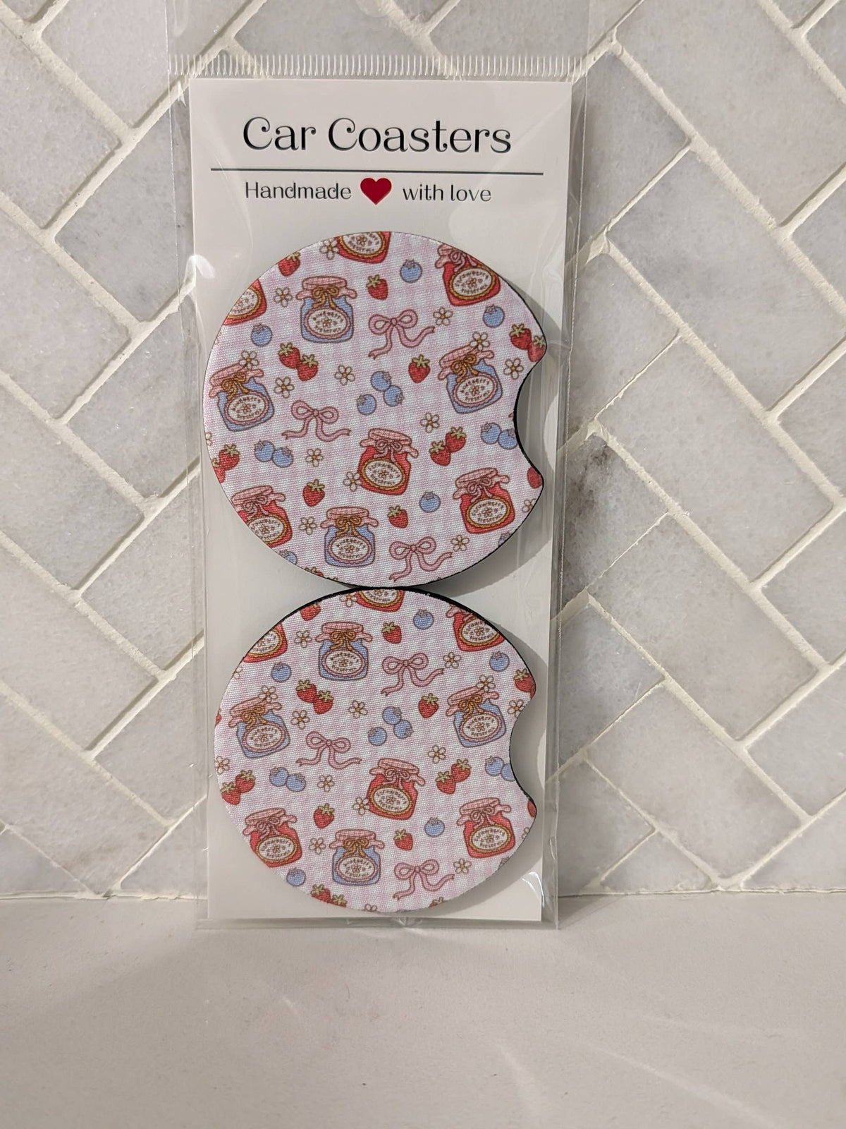 Farmer's Market Jam and Jellies Car Coasters