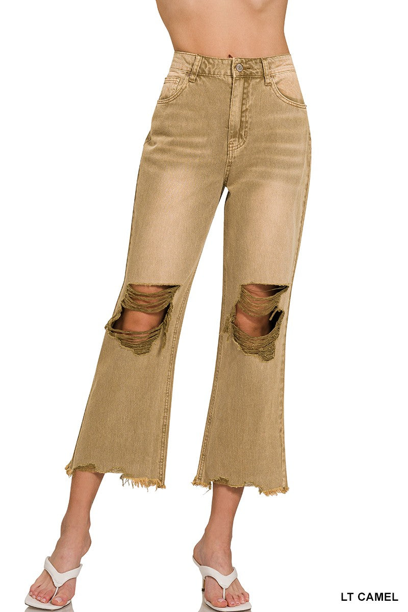 Distressed Cropped Jeans