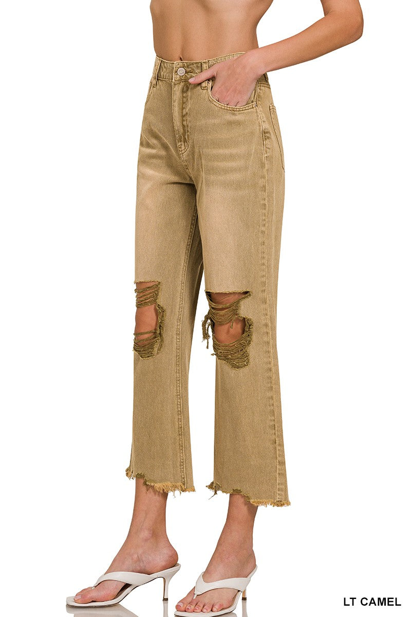 Distressed Cropped Jeans