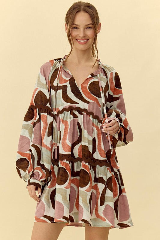 Fall Abstract Print Ric Rac Dress