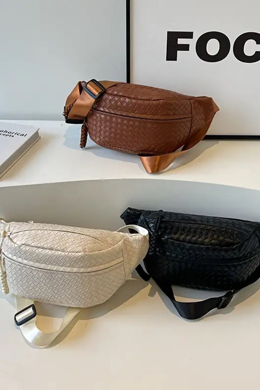 Zenana Leather Woven Bum Bag