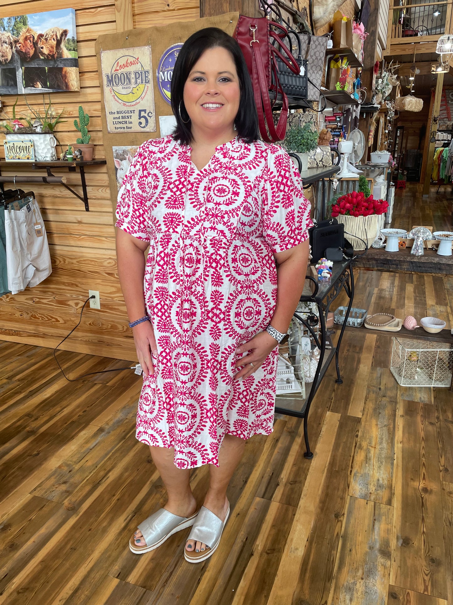Plus Short Sleeve Shift Dress