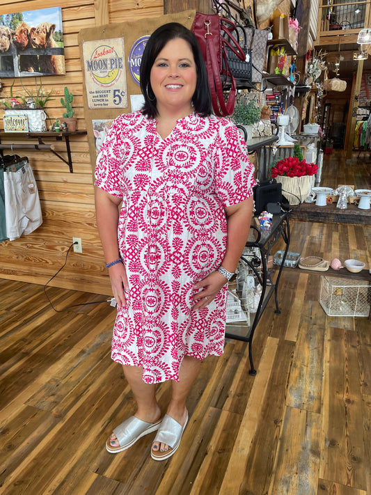 Plus Short Sleeve Shift Dress