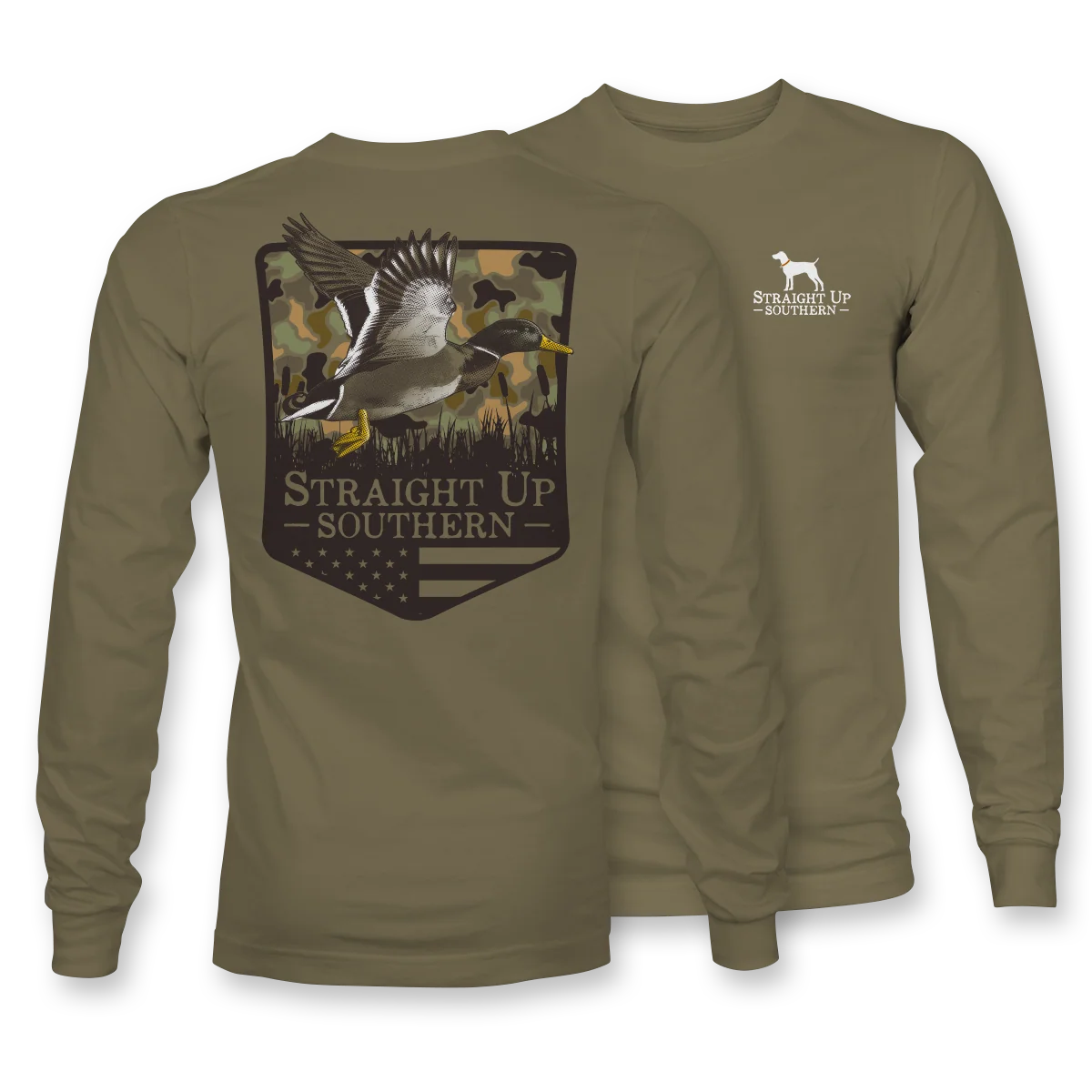 Duck Camo Patch LS Tee Coyote Brown