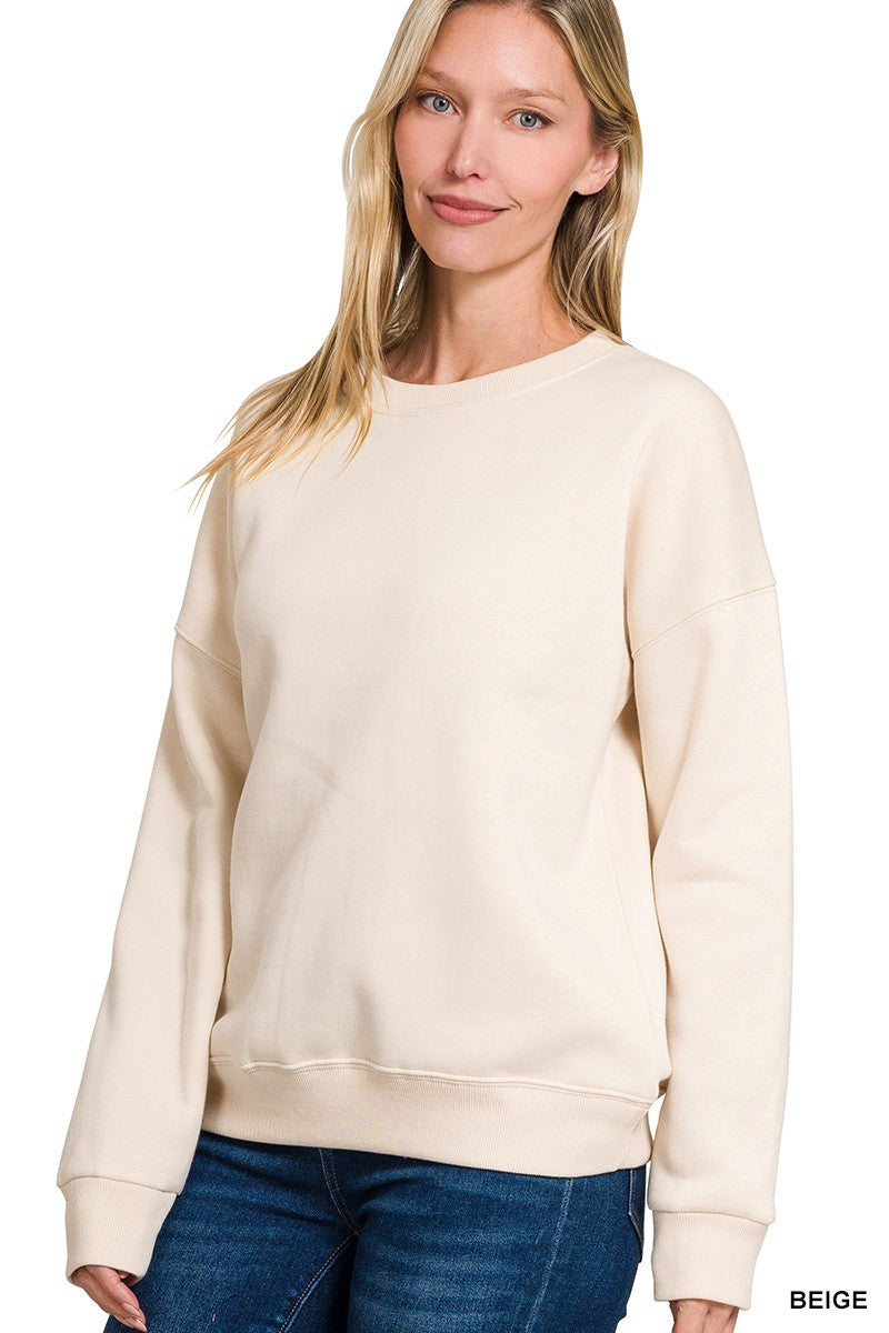 Fleece Drop Shoulder Sweatshirt