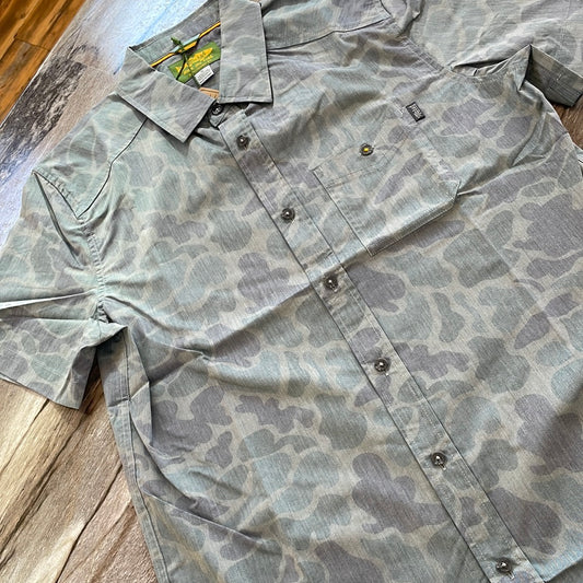 Marsh Wear Men's Hagwood SS Button Up Green Camo