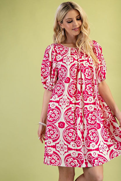 Puff Sleeve Mini Dress