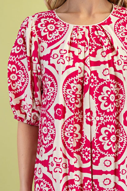 Puff Sleeve Mini Dress